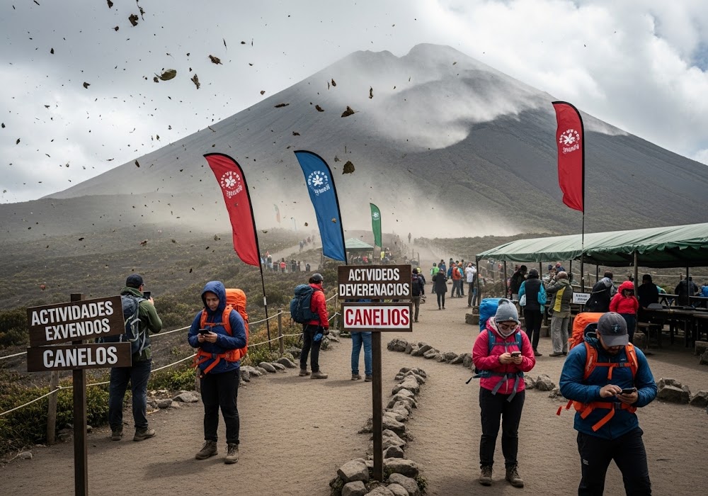 Vientos Nortes Afectan Actividades en el Volcán de Santa Ana